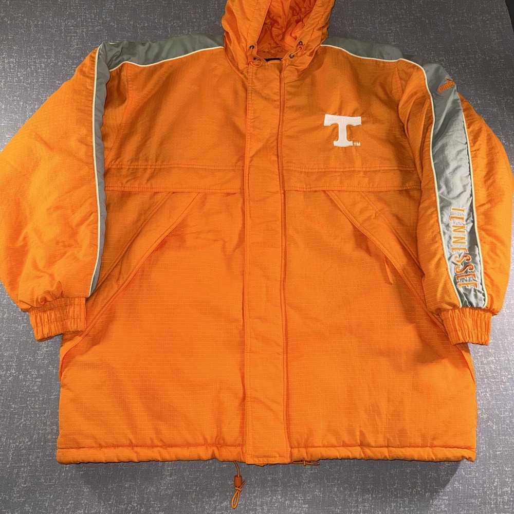 Tennessee Volunteers Jacket Mens Large Orange NCAA Football Puma Hooded Full Zip